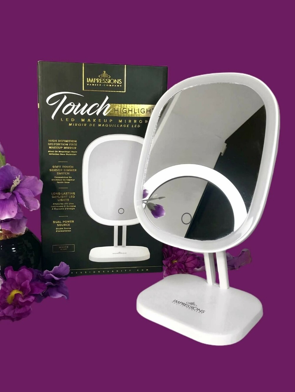 Impressions Vanity Touch LED Makeup Mirror in White *BNIB